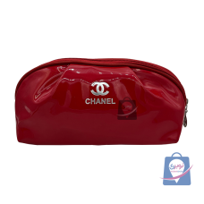 کیف لوازم آرایشی زنانه رنگ قرمز ورنی مدل CHANEI