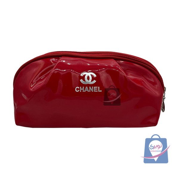 کیف لوازم آرایشی زنانه رنگ قرمز ورنی مدل CHANEI