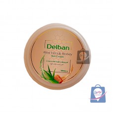 کرم کاسه ای آبرسان و مرطوب کننده دلبان مدل آلوئه ورا و عسل حجم 180میلی لیتر