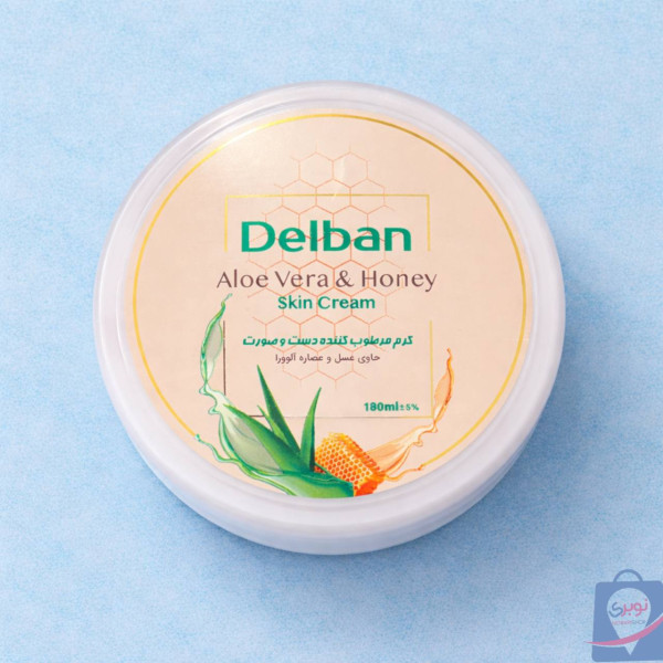 کرم کاسه ای آبرسان و مرطوب کننده دلبان مدل آلوئه ورا و عسل حجم 180میلی لیتر