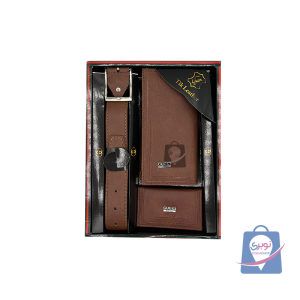 ست هدیه مردانه سه تکه کمر کیف پول بلند جا کارت Guccl ست هدیه مردانه سه تکه کمر کیف پول بلند جا کارت Guccl