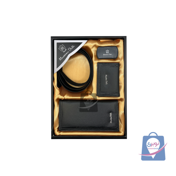 ست هدیه مردانه سه تکه کمر کیف پول بلند جا کارت M ست هدیه مردانه سه تکه کمر کیف پول بلند جا کارت M