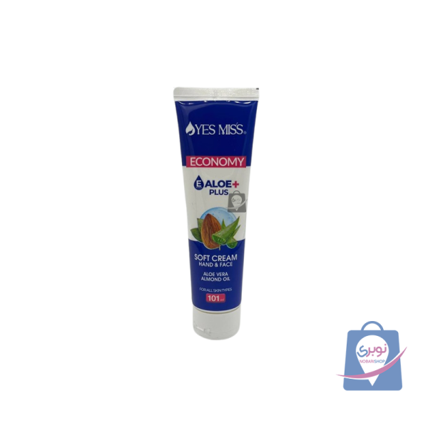 کرم تیوپی نرم کننده و مرطوب کننده دست و صورت یس میس حجم100میل حاوی آلوئه ورا و روغن بادام کرم تیوپی نرم کننده و مرطوب کننده دست و صورت یس میس حجم100میل حاوی آلوئه ورا و روغن بادام