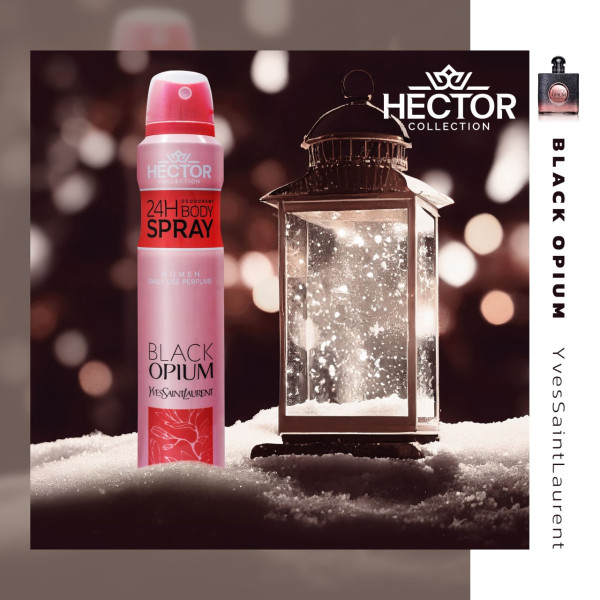 اسپری خوشبوکننده بدن زنانه هکتور مدل بلک اوپیوم حجم 200 میلی لیتر اسپری خوشبوکننده بدن زنانه هکتور مدل بلک اوپیوم حجم 200 میلی لیتر